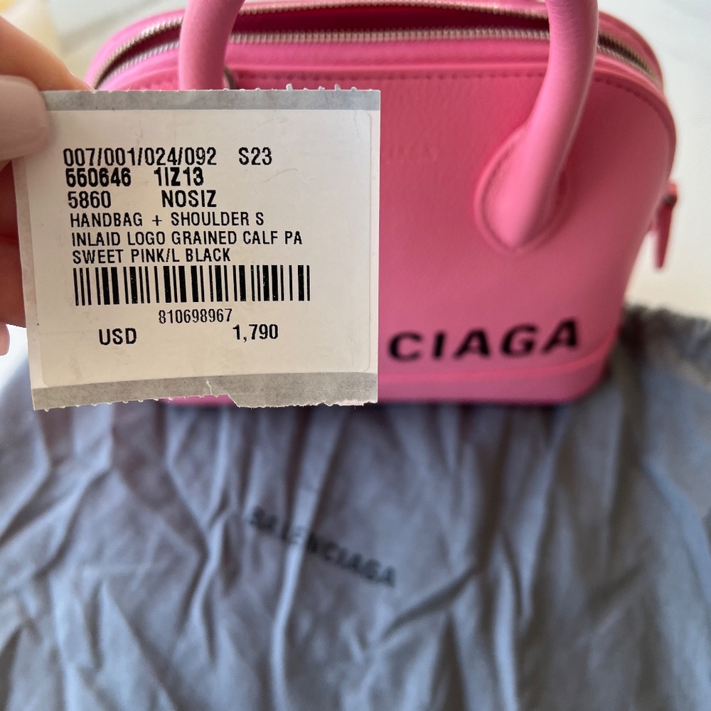 BALENCIAGA Pink Grained Calfskin XXS Ville Top Handle Bag - Picture 4 of 7